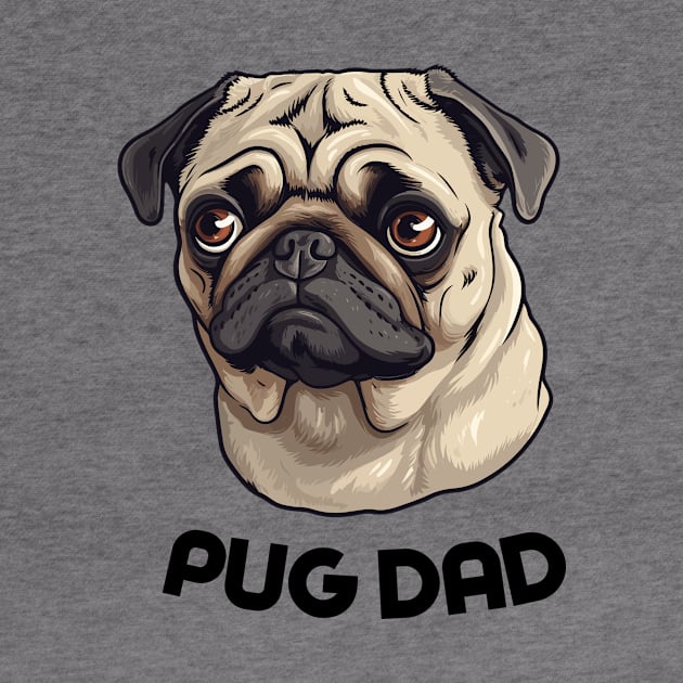 Pug Dad Funny Gift Dog Breed Pet Lover Puppy by PoliticalBabes